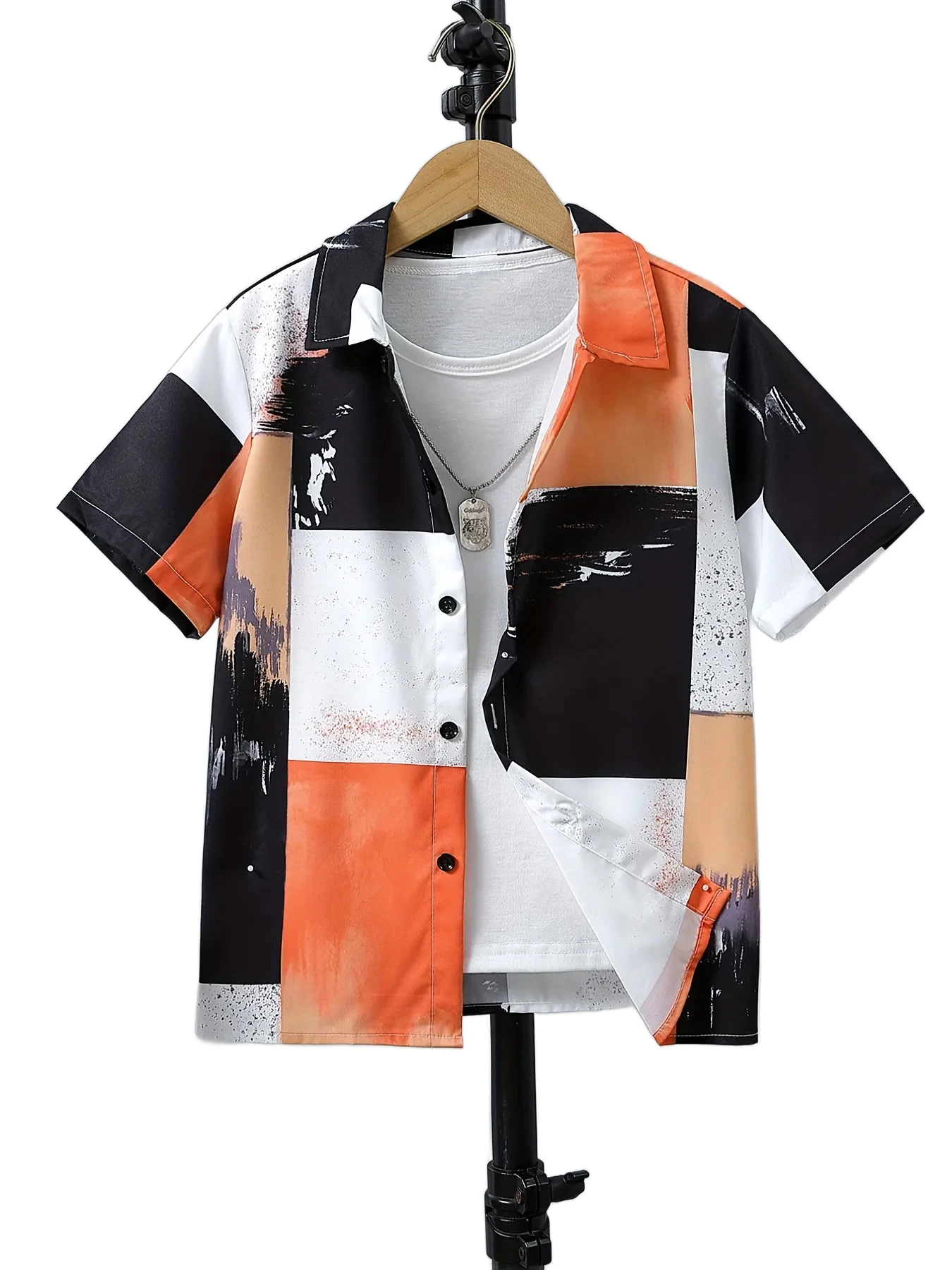 2024 Kids Clothes Cartoon Beach Print Boys Creative Shirt Casual Short Sleeve Tops Boys Clothes for Summer Children's Blouse - Image 2