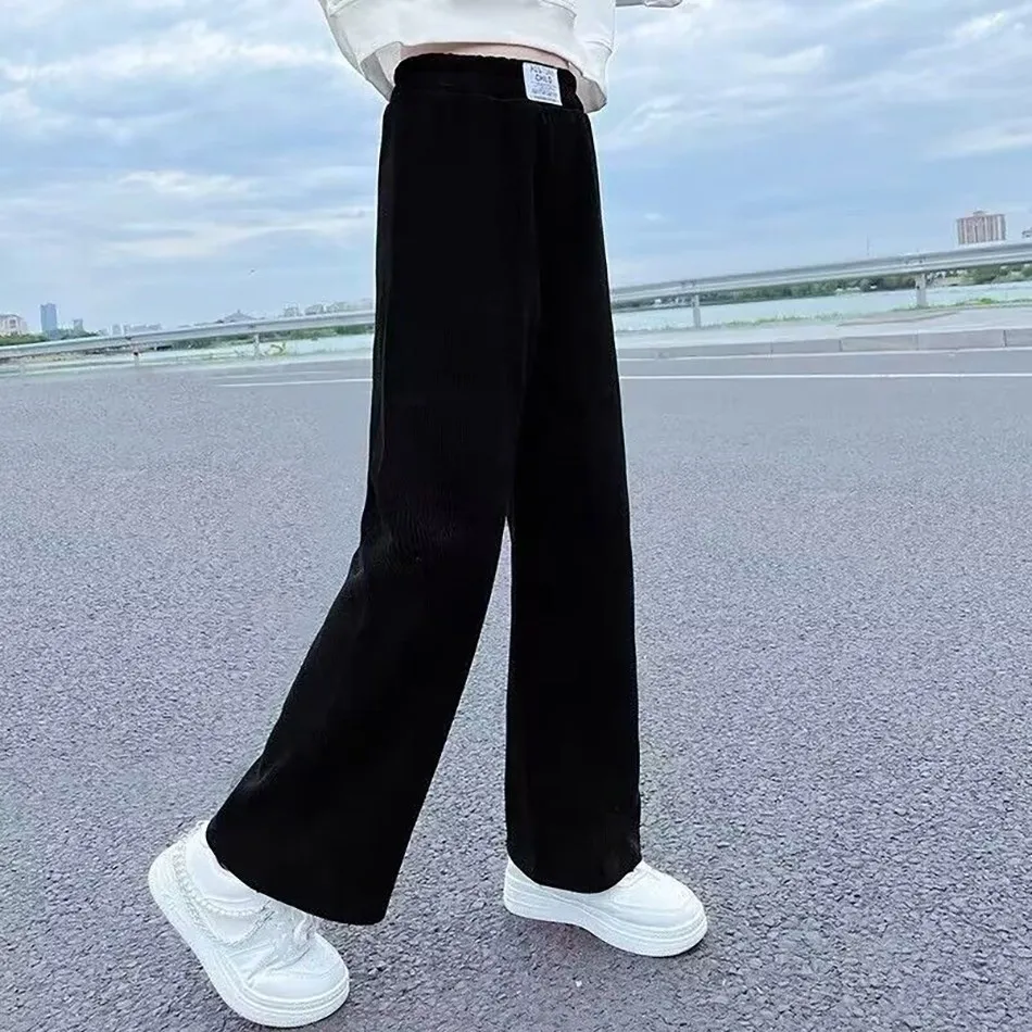 Girls Wide Leg Pants New Spring and Autumn Trendy Children's Corduroy Casual Straight Leg Pants Girls Trend Slimming Long Pants - Image 6
