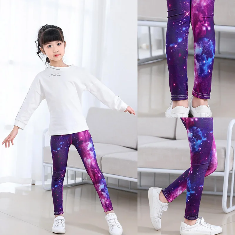 Girls Leggings for Outdoor Travel Clothes Girls Pants Student Casual Wear Customizable Stylish Computer Printing For 2-10 Years - Image 2