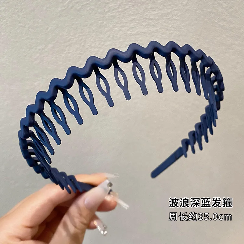 1Pc Solid Color Wave Hairbands for Women Trendy Toothed Non-slip Hair Combs Hair Accessories Girl Face Wash Sports Headbands 집게핀 - Image 7
