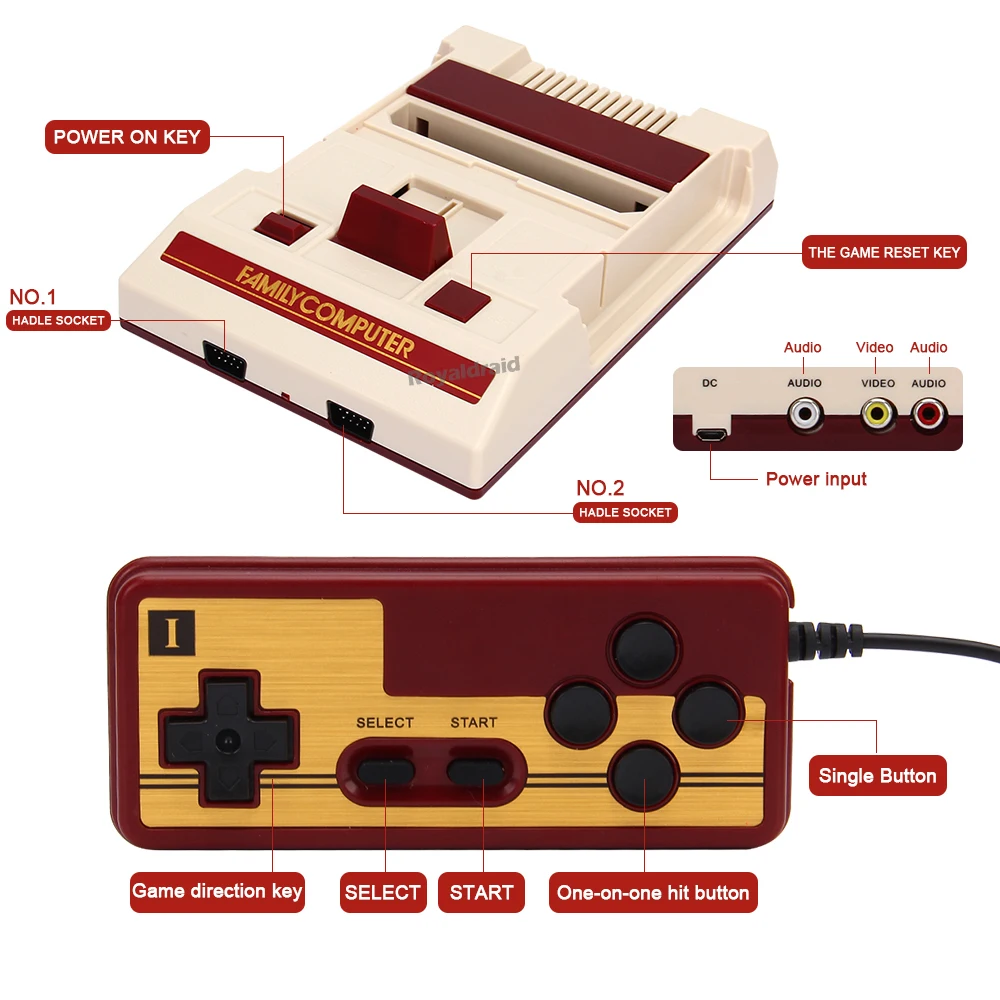 8 Bit Video Game Console Built in 500 Classic Games Family Computer TV Game Console Support Game Cartridge For FC Retro Gaming - Image 5
